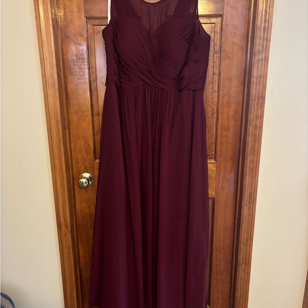 Azazie Burgundy Maxi Dress